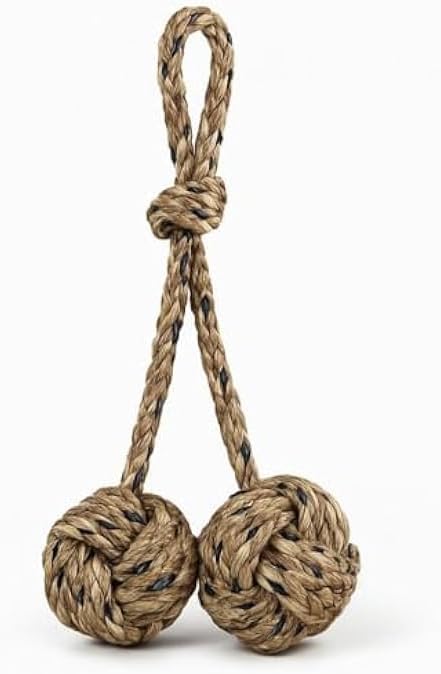 Pet Tug Rope Toy for Dogs - Chew & Tug Toy Cotton Rope, Interactive Pulling Toy Coffee Brown 35x13cm