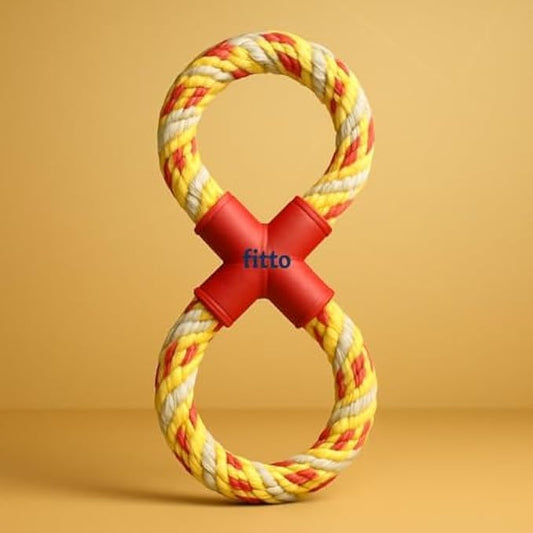 Yellow Dog Rope Toy 38x14.3cm - Tug & Chew Toy for Dogs and Puppies, Interactive Pull Toy for Tug-of-War, Dental Cleaning & Fetch