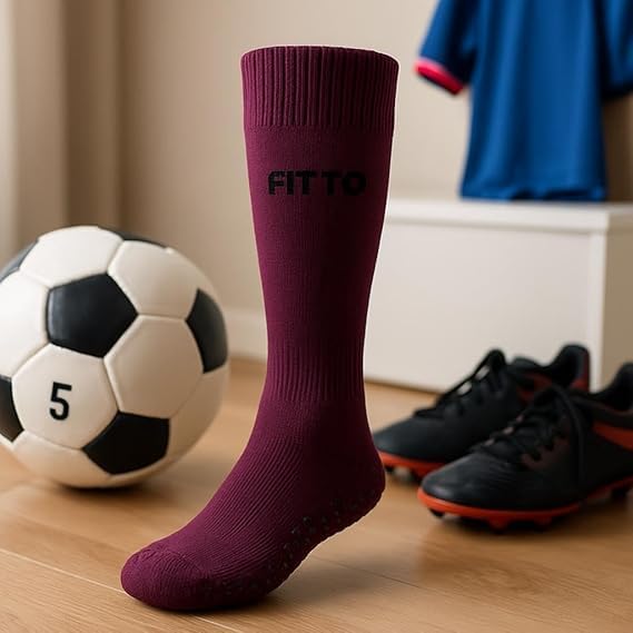 96 Pieces Anti-Slip Purple Football Socks for Kids - Comfortable & Durable Sports Socks