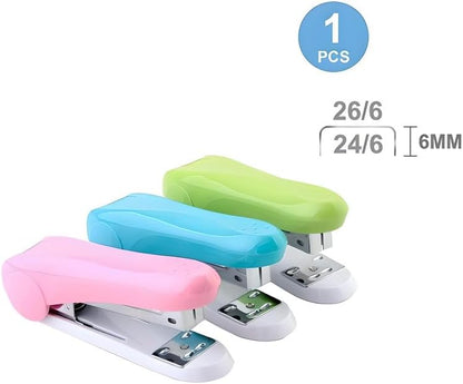 Green Stapler with 24/6 & 26/6 Size Pins, 1 Pc Office Desk Stapler