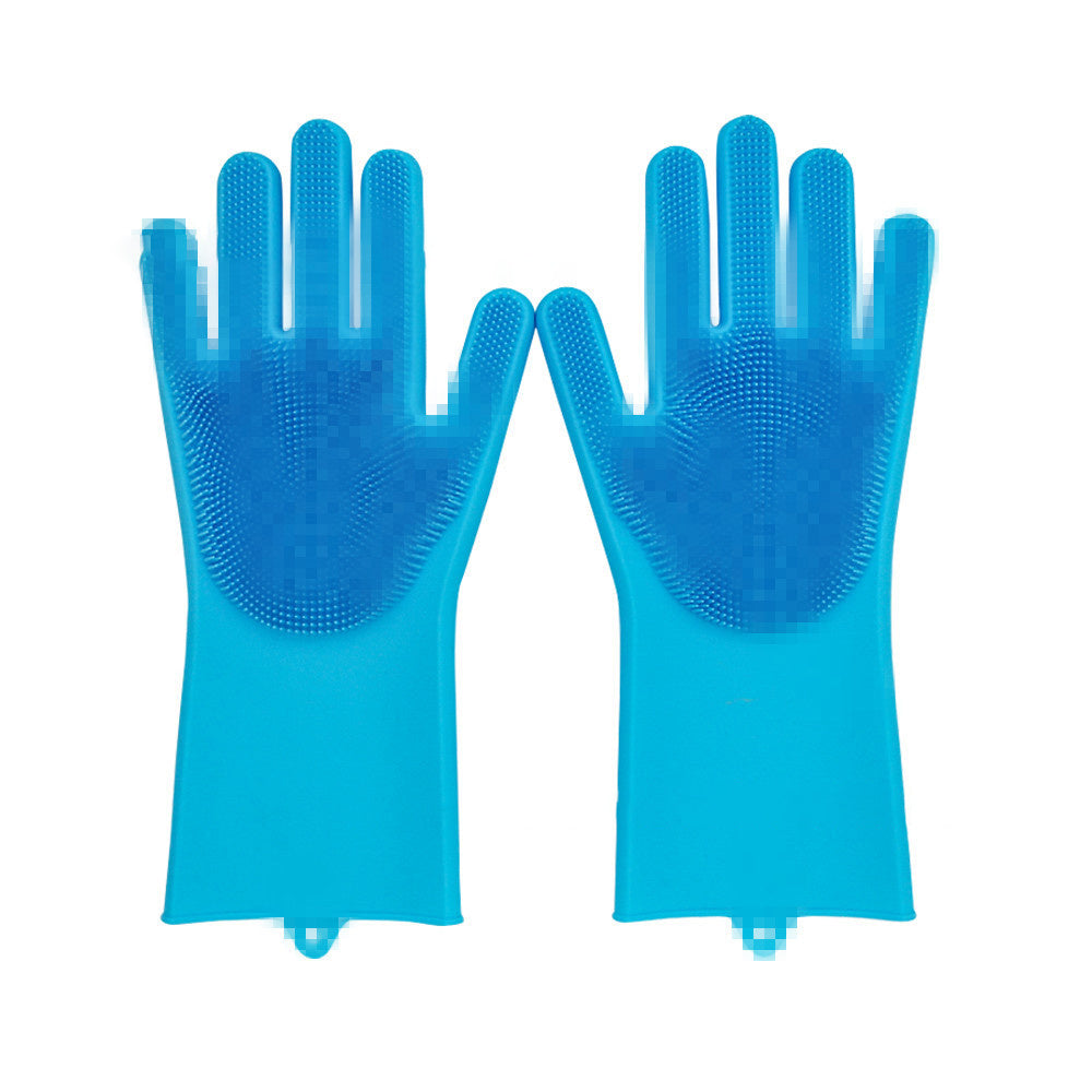 Eco-Friendly Silicone Cleaning Gloves with Scrubbing Bristles
