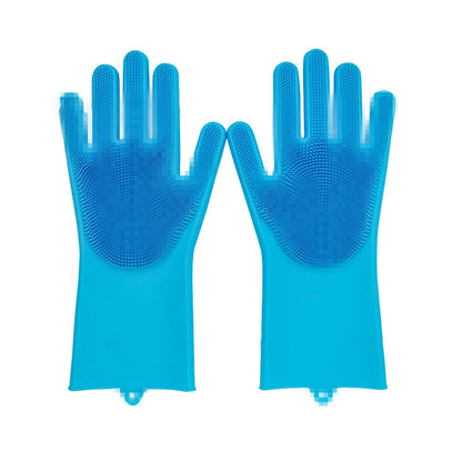 Eco-Friendly Silicone Cleaning Gloves with Scrubbing Bristles