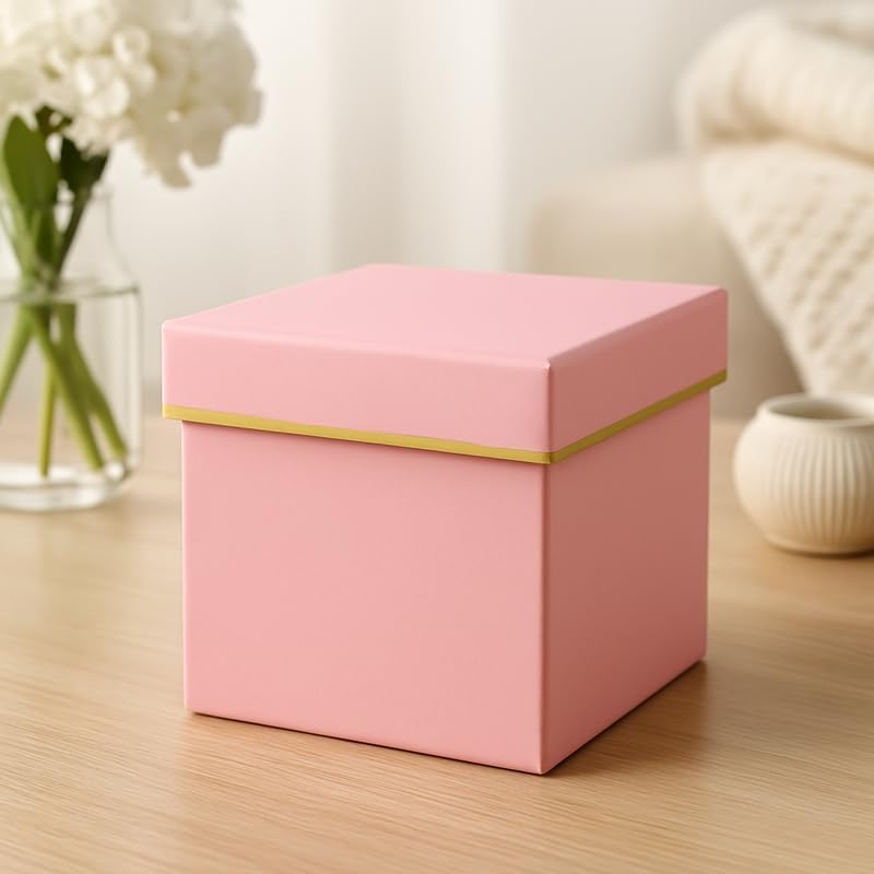144 Pieces Square Pink Paper Boxes (8x8x8cm for Gift – Jewelry – Party Favors – Storage – and Crafts)
