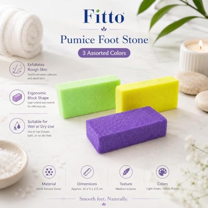 120 Pieces Pumice Foot Stones (Assorted Colors – Medium Coarse Exfoliating Block for Wet and Dry Foot Care)