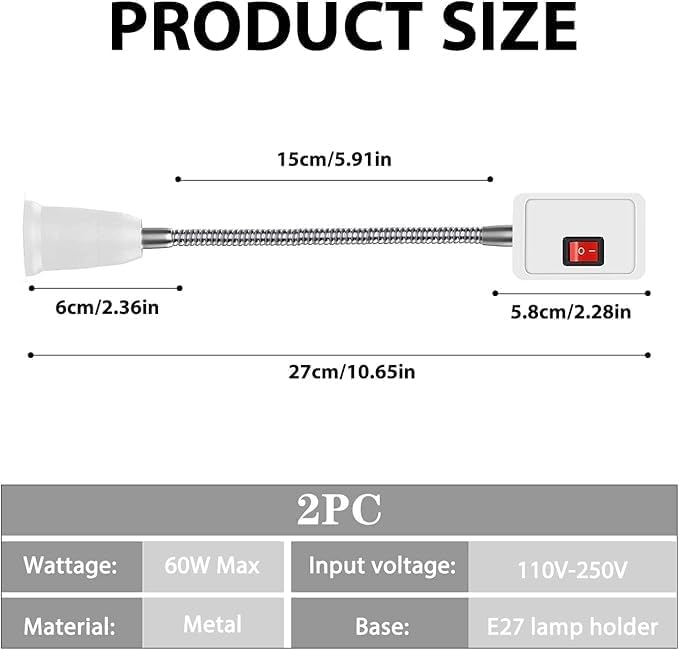 96 Pieces Portable Socket Bulb Holders with Remote (Flexible Screw Lamp Holder – Features ON/OFF Switch for Convenient Control – Ideal for Home – Office – or Outdoor Use)