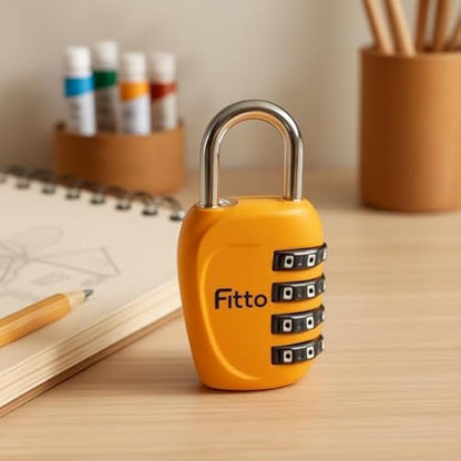 Travel Combination Lock - Resettable 3-Digit Number Lock for Luggage, Suitcase, Backpack, Locker, Briefcase - Compact Secure Padlock (Black)