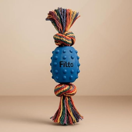 Dog Rope Tug Toy 18.5x4.7cm - Assorted Color Cotton Chew & Tug Toy for Dogs Puppies, Interactive Training, Dental Cleaning & Fetch