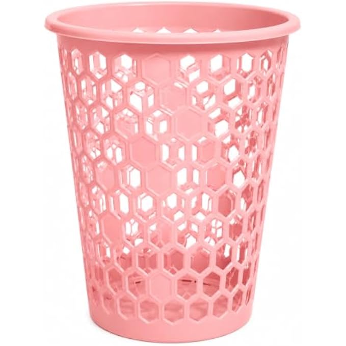 96 Pieces Plastic Laundry Baskets with Ventilated Honeycomb Design (Lightweight Open-Top Clothes Hamper for Bedroom – Bathroom and Laundry Room – Pink)