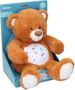Fitto Soothing Teddybear with Night Light Projector - Soft Plush Bear with 360° Starry Sky & Gentle LED Light for Babies, Toddlers, and Kids - Perfect for Sleep & Relaxation