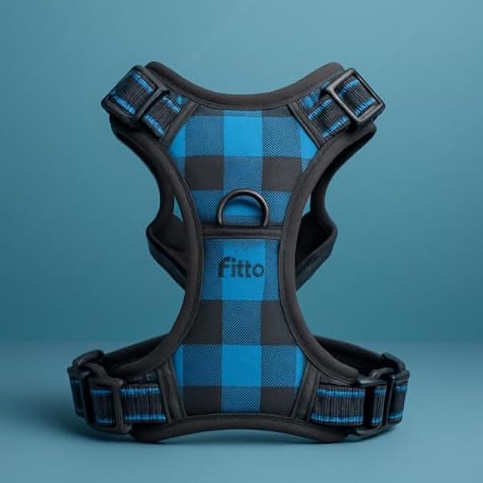 72 Pieces Dog Harness Blue Large Ls (32x30cm Adjustable Padded No-Pull Vest Pet Harness for Walking Training Reflective Nylon)