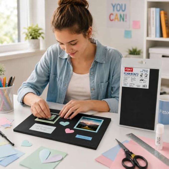 240 Pieces Black Foam Boards (20 x 30 cm Lightweight Smooth Craft Sheet for School Projects – Displays – Presentations and Model Making)
