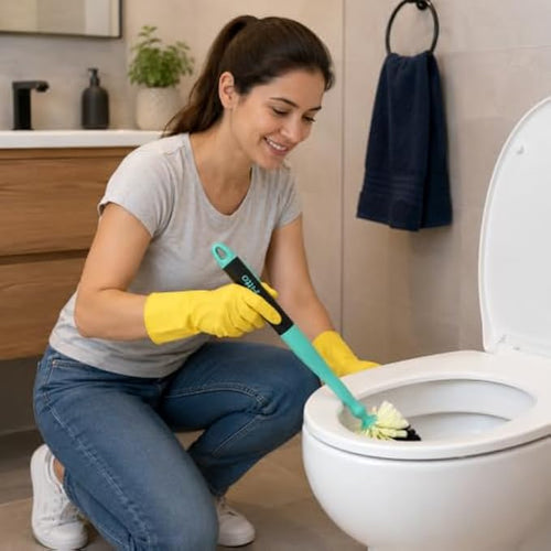 120 Pieces 1 PC Toilet Brushes with Long Easy-Grip Handle (Dense Bristles for Toilet Bowl Cleaning and Bathroom Cleaning)