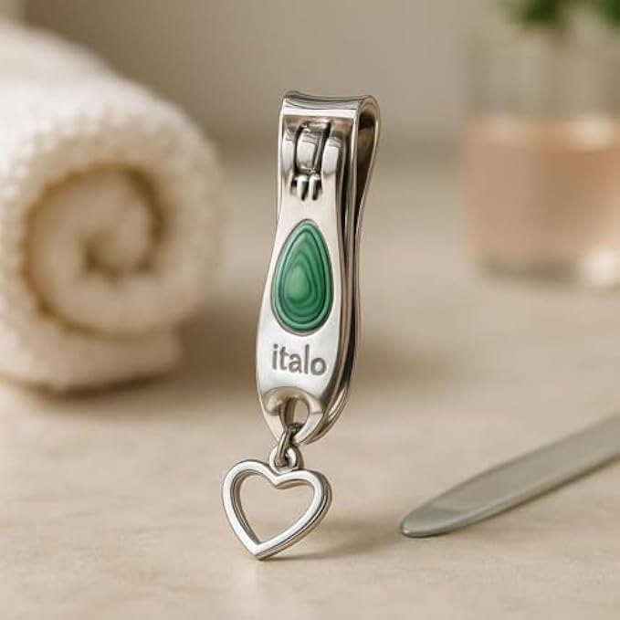 Nail Clipper 5.5x1.3cm Green - Compact Stainless Steel Fingernail & Toenail Cutter Travel Manicure Pedicure Tool