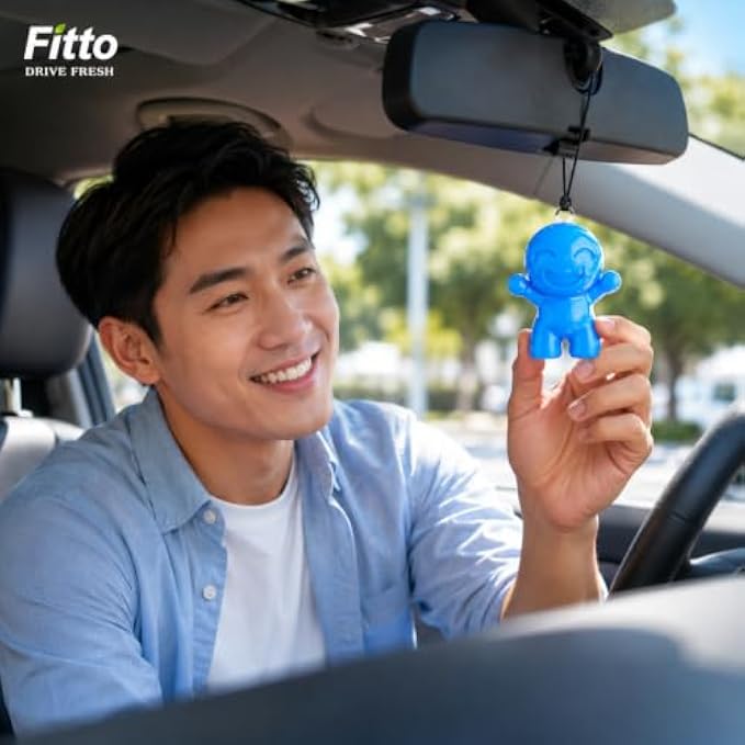 120 Pieces Smiling Doll Car Air Fresheners (Blue Hanging Fragrance Ornament with String for Rearview Mirror – Car – Home and Office)