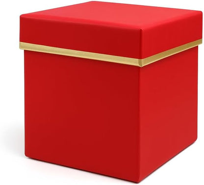 Square Red Paper Box 8x8x8cm for Gifts, Jewelry, Party Favors, Storage