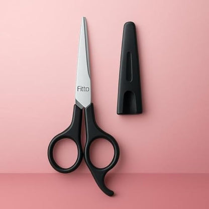 Hair Cutting Scissors with Cap Black Handle Barber Shears Hairdressing Scissors Salon Cutting Shears Home Use