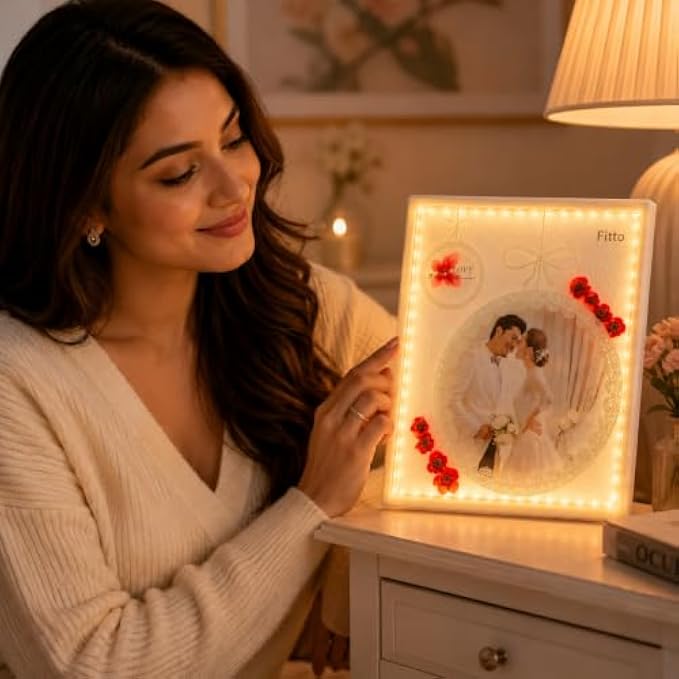 72 Pieces LED Photo Frames with Warm Ambient Lights (Decorative Tabletop Picture Frame for Wedding – Anniversary and Home Display – White)