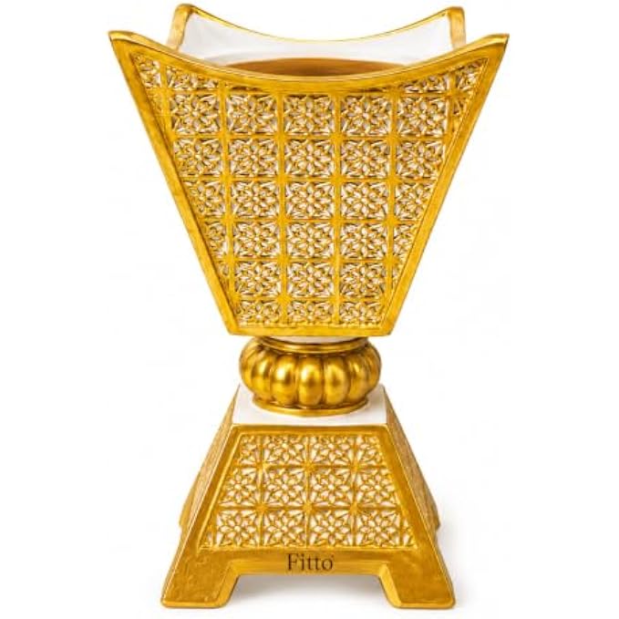 96 Pieces Incense Burner Decorative Gold Bakhoor Holders for Home Fragrance (Metal Aroma Burner with Lattice Design and Stable Base)