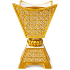 96 Pieces Incense Burner Decorative Gold Bakhoor Holders for Home Fragrance (Metal Aroma Burner with Lattice Design and Stable Base)