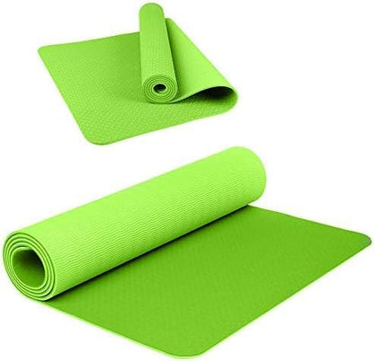 4mm Thick Yoga Mat 61x183cm - Non-Slip, Eco-Friendly, Extra Durable Exercise Mat for Yoga, Pilates, and Home Workouts - Ideal for Men & Women, Lightweight and Easy to Carry, Green