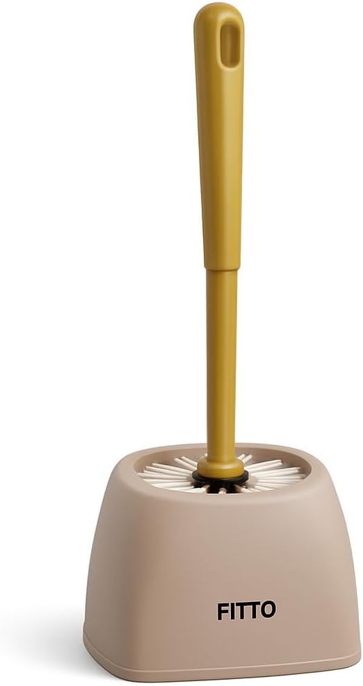 Plastic Toilet Brush – Double-Sided Bristles with Curved Long Handle for Indian Style Toilets