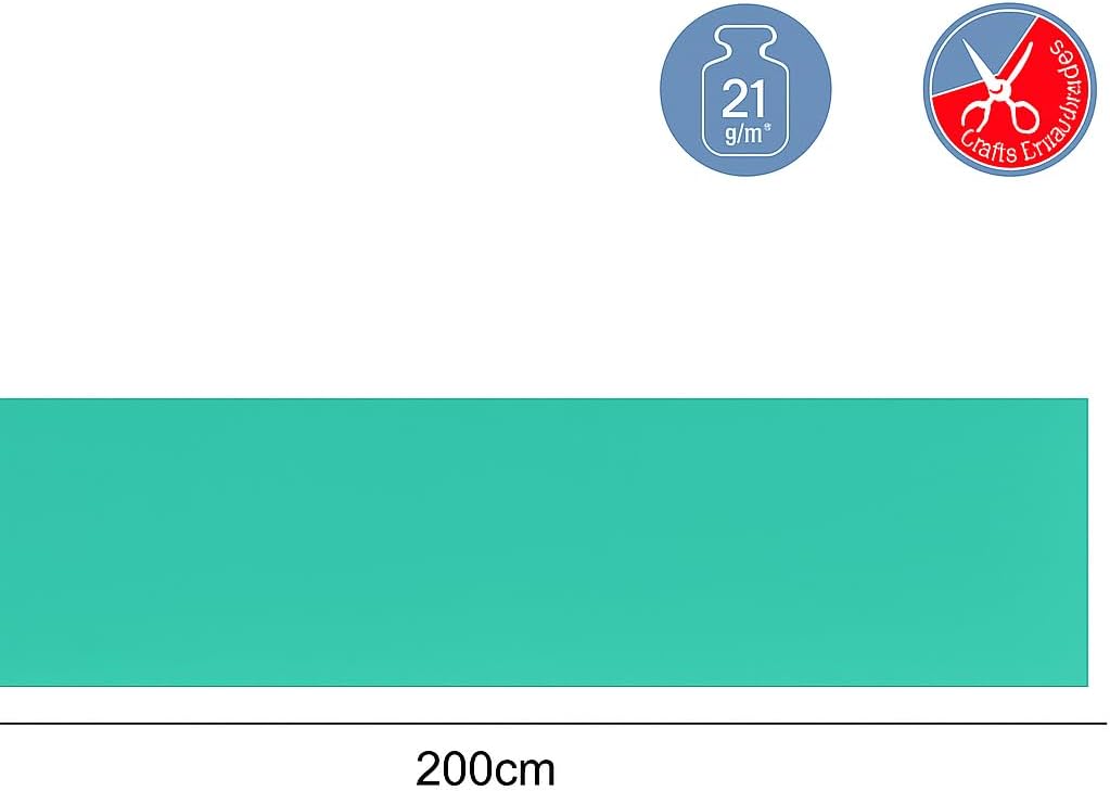 Crepe Paper Roll 200cm x 50cm Aqua Green for Crafts, Decorations, DIY Projects