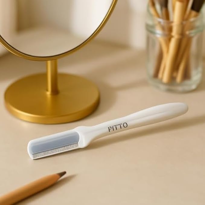 Eyebrow Razor White - Precision Facial Hair Remover & Eyebrow Trimmer, Dermaplaning Razor for Women