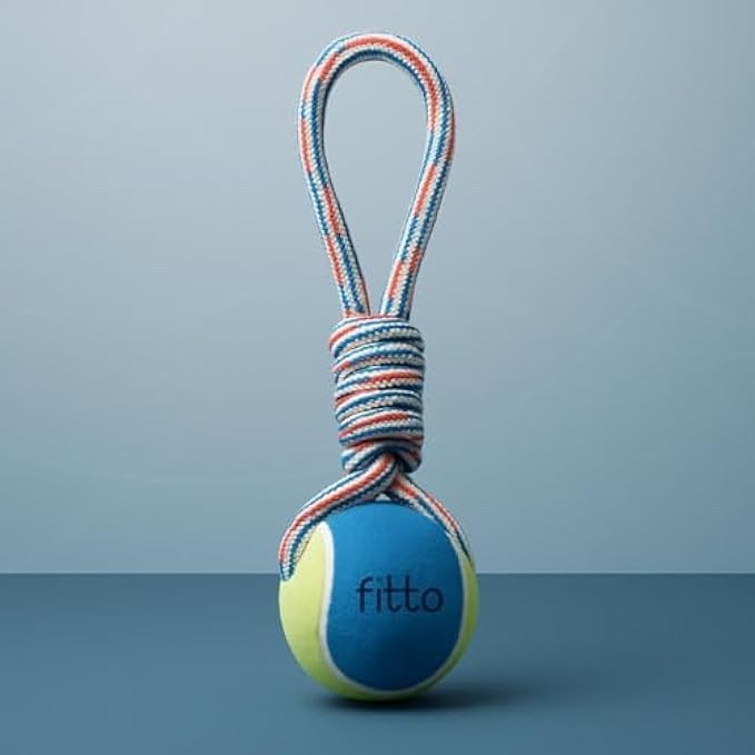 Blue Rope Tug Toy 33.5x7cm - Dog Rope Chew Toy for Small & Medium Dogs, Interactive Tug-of-War & Teething Training Toy