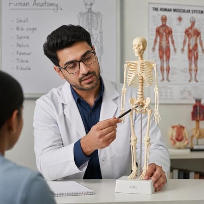 72 Pieces Human Skeleton Anatomy Models with Display Stand (Educational Biology Study Aid for Classroom – Clinic and Home Study)