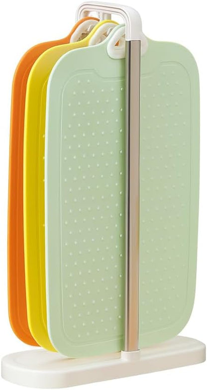 TPU Cutting Board Storage Rack – Vertical Design with 3 Boards – White