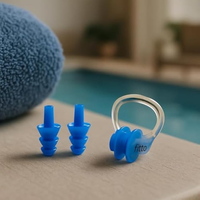 144 Pieces Swimming Ear Plugs & Nose Clip Set - Silicone Waterproof Reusable Earplugs for Swimming Adults & Kids (Comfortable Swim Nose Clip)