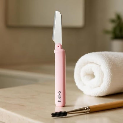 Eyebrow Razor Pink 14cm - Facial Hair Remover Brow Razor Precision Trimmer Stainless Steel Safety Blade