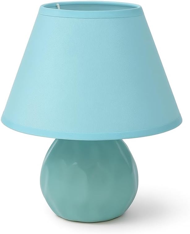 96 Pieces Sky Blue Ceramic Table Lamps for Home and Office Decor (Modern Lighting Fixture)