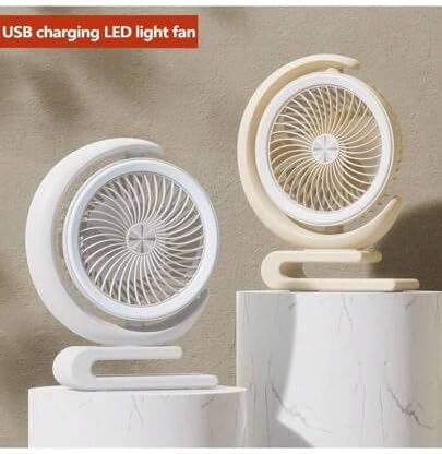 60 Pieces Rechargeable High-speed Table Fans with USB Charging (Portable Moon Fan – Silent Fan Rotates 360° – Multicolour)