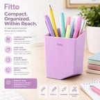 120 Pieces Lavender Desktop Pen Holders (Compact Open-Top Plastic Organizer for Pens – Pencils – Markers – Brushes and Stationery Tools)
