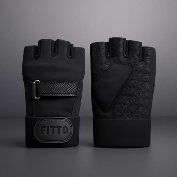 96 Pieces Workout Gloves for Men & Women - Black Breathable Gym Gloves for Weightlifting (Crossfit – Cycling with Anti-Slip Padded Palm & Adjustable Wrist Strap)