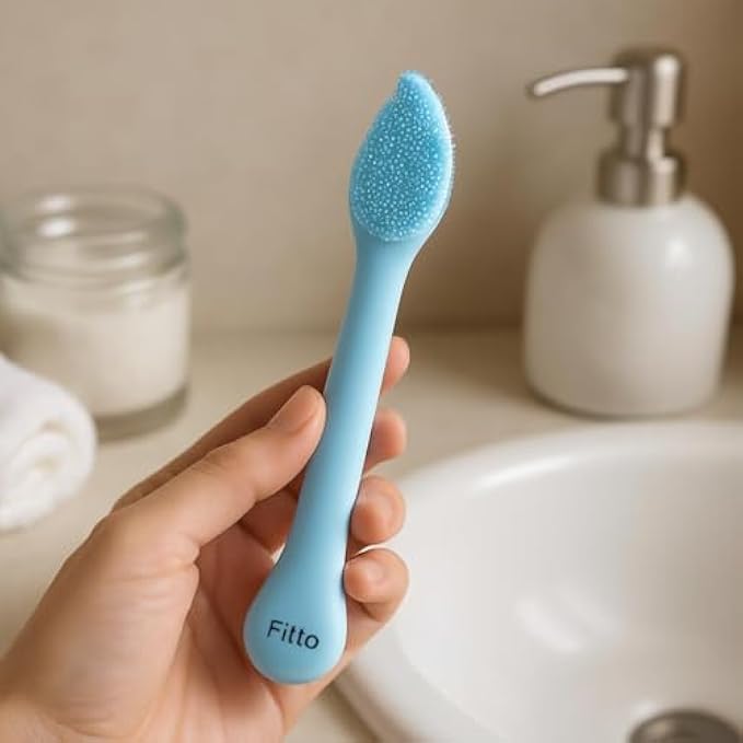 120 Pieces Silicone Facial Cleansing Brush - Soft Face Cleaning Brushes (Blue - Waterproof Exfoliating Scrubber for Deep Pore Cleansing & Makeup Removal)