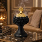 96 Pieces Incense Burner Black and Gold Decorative Bakhoor Holders (Metal Aroma Burner for Oud – Incense and Home Fragrance)