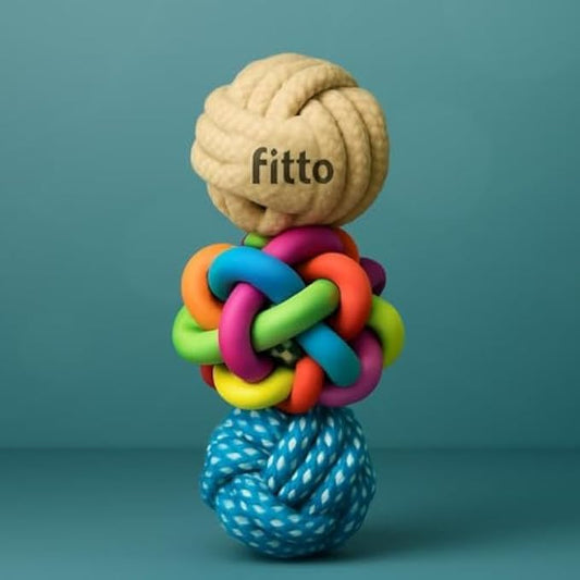 Dog Rope Toy - Pet Chew Tug & Fetch Rope Toy for Small/Medium Dogs, Assorted Colors, 19.5 x 8.5 cm