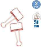120 Pieces Binder Clip 2 Packs (51mm Large Paper Clamps for Office and School Supplies)