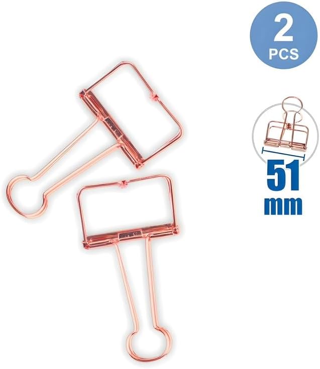 120 Pieces Binder Clip 2 Packs (51mm Large Paper Clamps for Office and School Supplies)