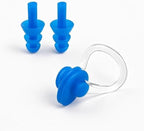 144 Pieces Swimming Ear Plugs & Nose Clip Set - Silicone Waterproof Reusable Earplugs for Swimming Adults & Kids (Comfortable Swim Nose Clip)
