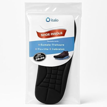 Foam Shoe Insoles Black, 1 Pair Cushioned Shoe Inserts Removable Comfort Insoles for Men Women EU 35-46 Trim-to-Fit Shock Absorbing