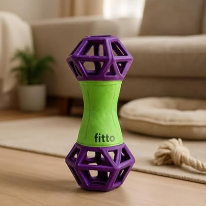 Purple Pet Toy 18x7cm - Chew & Fetch Toy for Dogs & Cats, Rubber Interactive Squeaky Toy for Small/Medium Dogs and Puppies