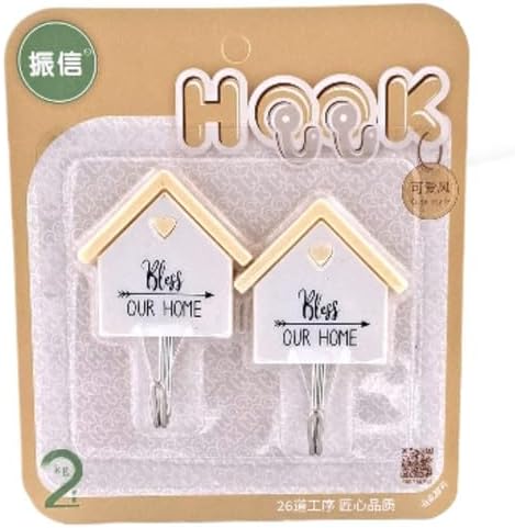 Durable Plastic Hooks for Home Design, 2pcs on Card - Wall, Door & Organizer Hangers