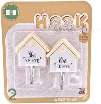 Durable Plastic Hooks for Home Design, 2pcs on Card - Wall, Door & Organizer Hangers