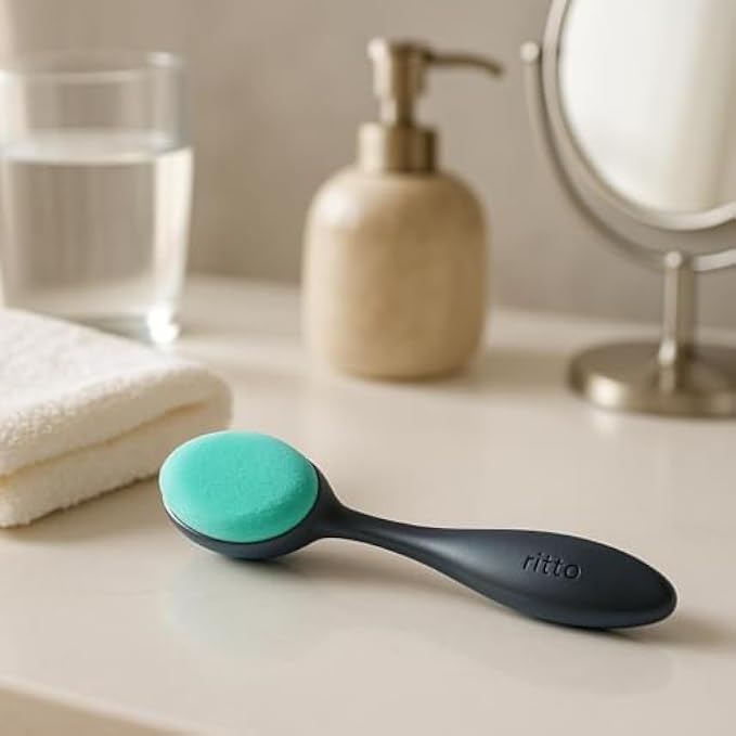 Blue Facial Sponge - Reusable Soft Face Cleansing & Exfoliating Sponge for Gentle Makeup Removal and Daily Skin Care