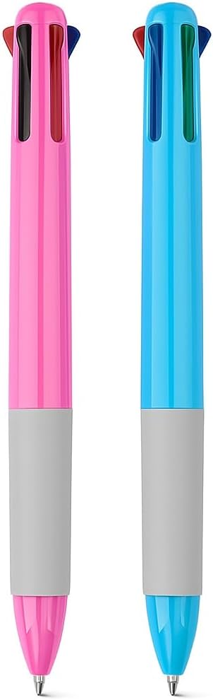 2 Pieces 0.7mm 4 in 1 Ball Point Pen 14.5cm