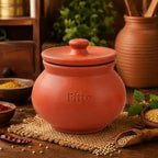 72 Pieces Traditional Clay Storage Handis with Lid (Natural Earthen Pot for Storing Grains – Pulses – Spices and Kitchen Essentials – Terracotta)
