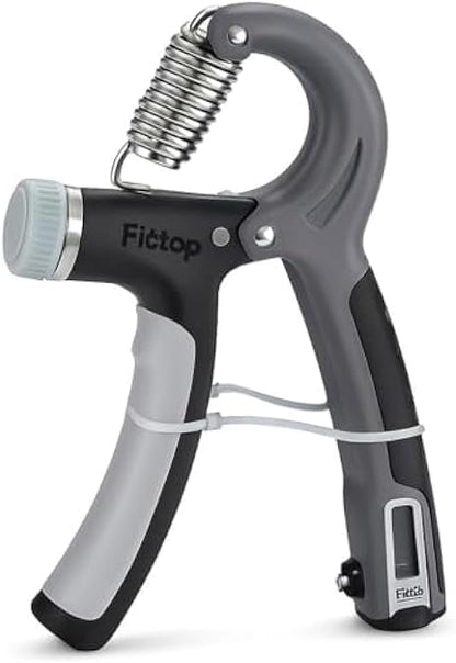 Hand Grip Strengthener - Adjustable Resistance Grip Trainer for Improved Hand Strength and Dexterity - Grey